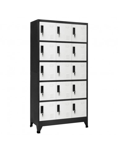Armadietto con Serratura Antracite e Bianco 90x40x180cm Acciaio