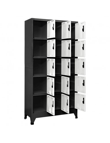 Armadietto con Serratura Antracite e Bianco 90x40x180cm Acciaio