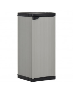 Armadietto da Giardino con 1 Ripiano Grigio e Nero 35x40x85 cm 2