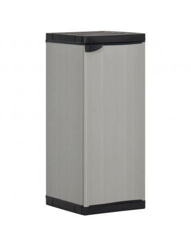 Armadietto da Giardino con 1 Ripiano Grigio e Nero 35x40x85 cm