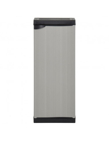 Armadietto da Giardino con 1 Ripiano Grigio e Nero 35x40x85 cm