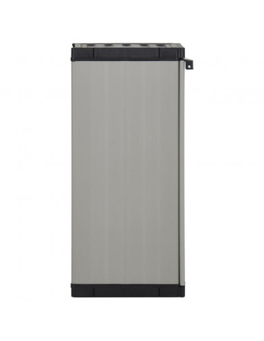 Armadietto da Giardino con 1 Ripiano Grigio e Nero 35x40x85 cm