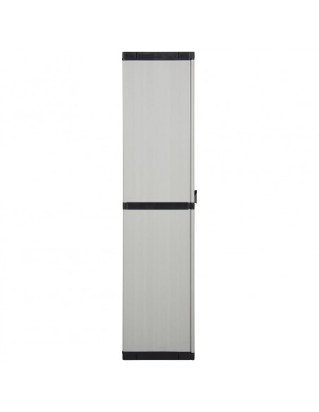 Armadietto da Giardino con 3 Ripiani Grigio e Nero 68x40x168 cm