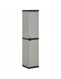 Armadietto da Giardino con 3 Ripiani Grigio e Nero 34x40x168 cm 2