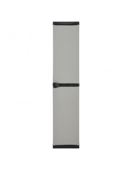 Armadietto da Giardino con 3 Ripiani Grigio e Nero 34x40x168 cm