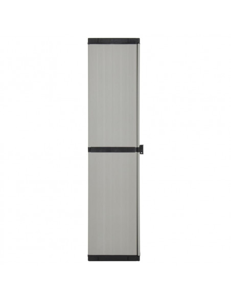 Armadietto da Giardino con 3 Ripiani Grigio e Nero 34x40x168 cm