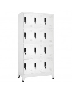 Armadietto con Serratura Bianco 90x45x180 cm in Acciaio 2