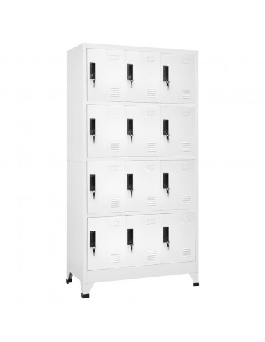 Armadietto con Serratura Bianco 90x45x180 cm in Acciaio