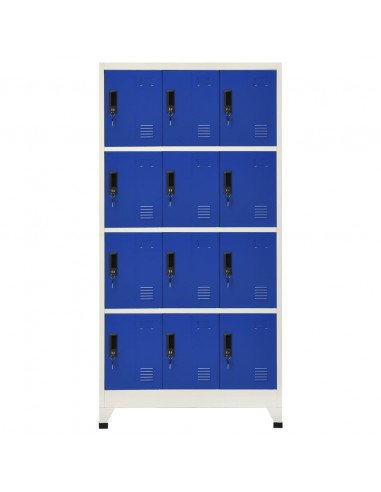 Armadietto con Serratura Grigio e Blu 90x45x180 cm in Acciaio
