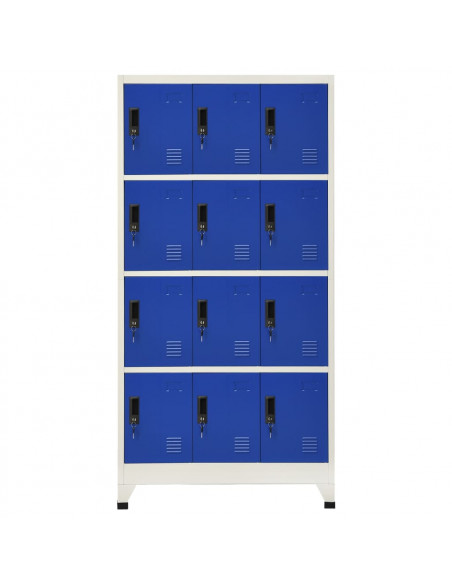 Armadietto con Serratura Grigio e Blu 90x45x180 cm in Acciaio