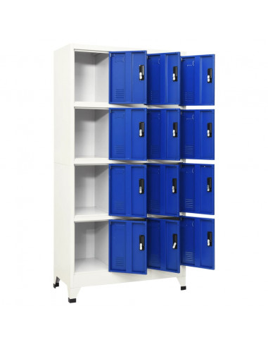 Armadietto con Serratura Grigio e Blu 90x45x180 cm in Acciaio