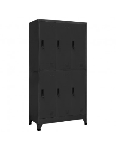 Armadietto con Serratura Antracite 90x45x180 cm in Acciaio