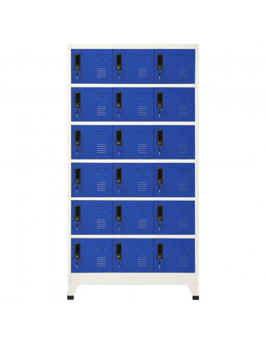 Armadietto con Serratura Grigio e Blu 90x40x180 cm Acciaio