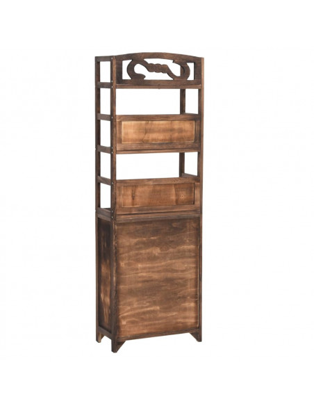 Vetrina Marrone Scuro 46x24x140 cm Legno Massello di Paulonia