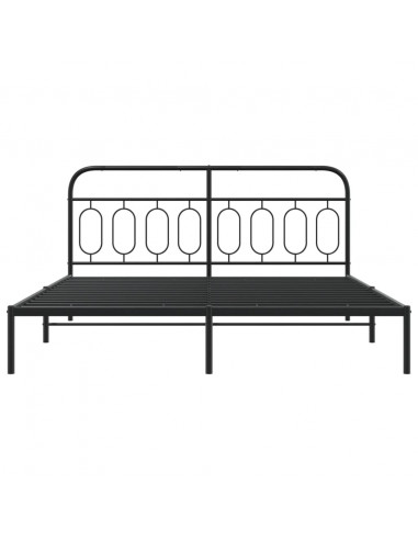 Giroletto con Testiera in Metallo Nero 180x200 cm