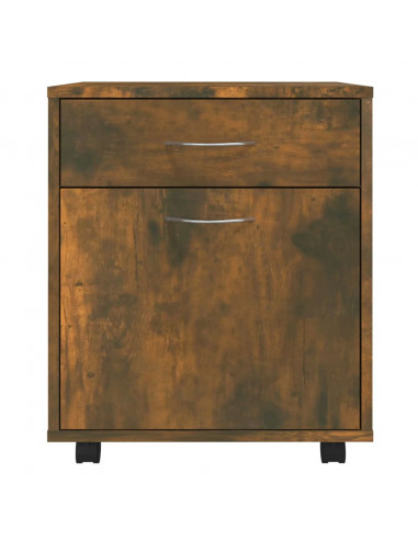 Armadietto con Ruote Rovere Fumo 45x38x54 cm Legno Multistrato