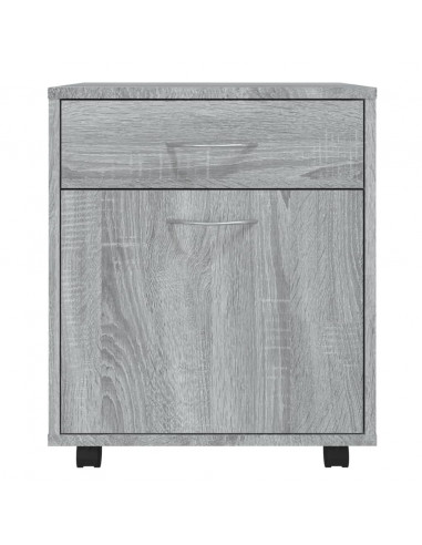 Armadietto con Ruote Grigio Sonoma 45x38x54cm Legno Multistrato