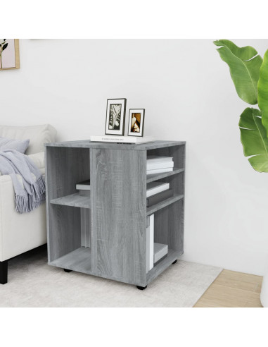 Armadietto con Ruote Grigio Sonoma 60x53x72cm Legno Multistrato