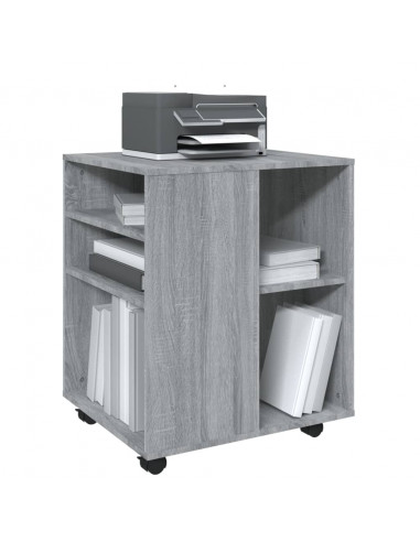 Armadietto con Ruote Grigio Sonoma 60x53x72cm Legno Multistrato