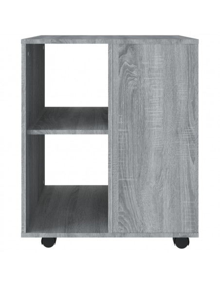 Armadietto con Ruote Grigio Sonoma 60x53x72cm Legno Multistrato