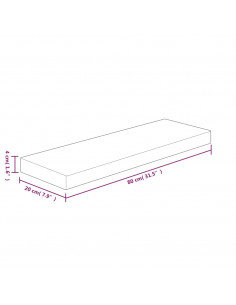 Ripiano 80x20x4 cm Legno Massello di Rovere Non Trattato