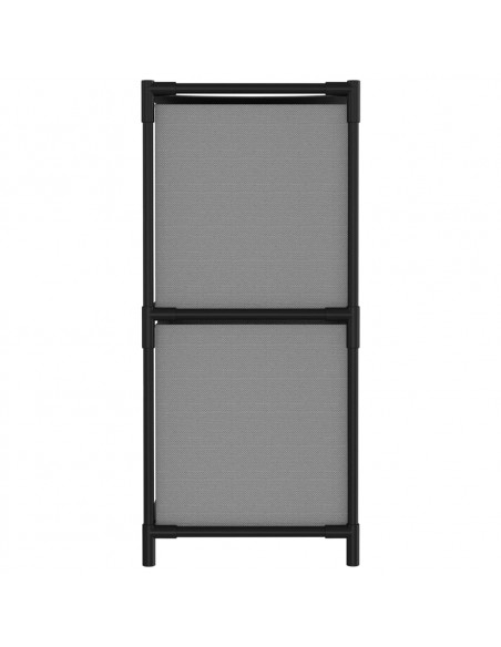 Armadietto con 4 Cesti in Tessuto Grigio 63x30x71 cm Acciaio