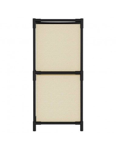 Armadietto con 4 Cesti in Tessuto Crema 63x30x71 cm Acciaio