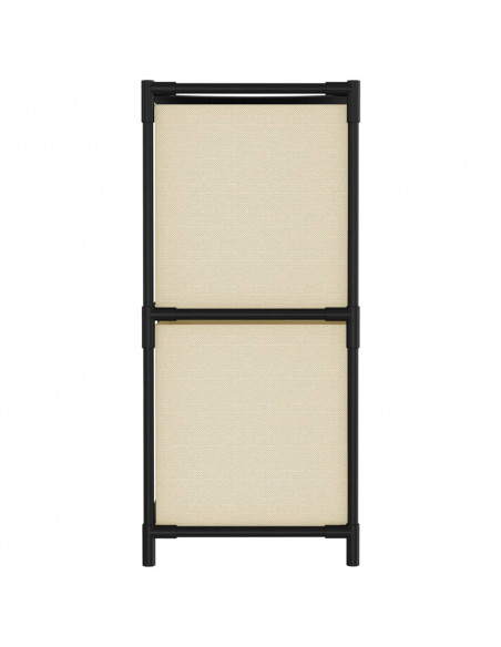 Armadietto con 4 Cesti in Tessuto Crema 63x30x71 cm Acciaio