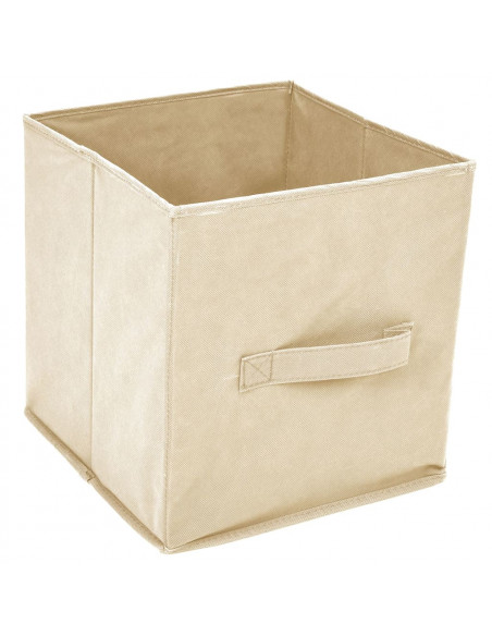 Armadietto con 4 Cesti in Tessuto Crema 63x30x71 cm Acciaio