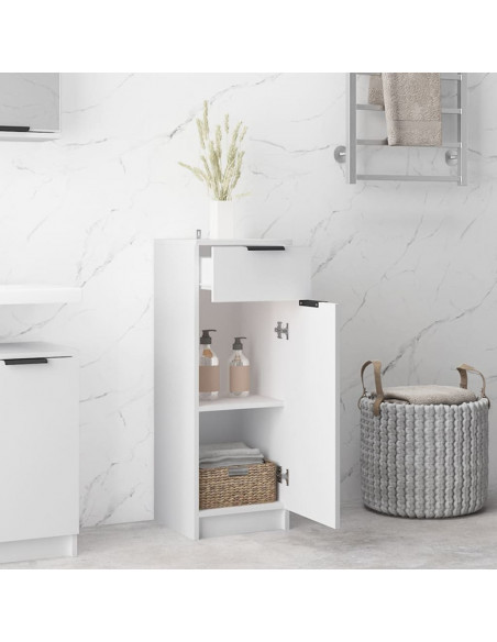 Armadio da Bagno Bianco 32x34x90 cm in Legno Multistrato