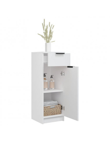 Armadio da Bagno Bianco 32x34x90 cm in Legno Multistrato