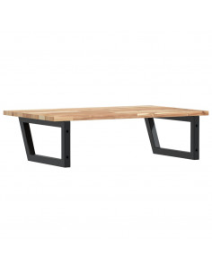 Ripiano a Parete per Lavabo in Acciaio e Massello di Acacia