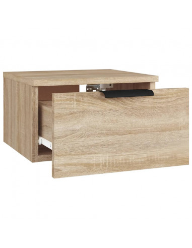 Comodino a Muro Rovere Sonoma 34x30x20 cm