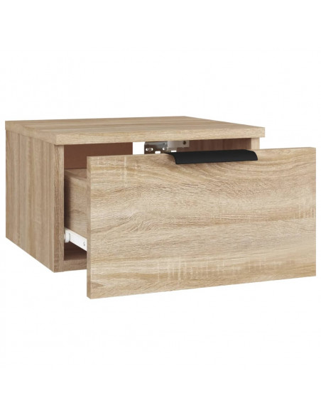 Comodino a Muro Rovere Sonoma 34x30x20 cm