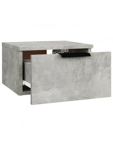 Comodino a Muro Grigio Cemento 34x30x20 cm