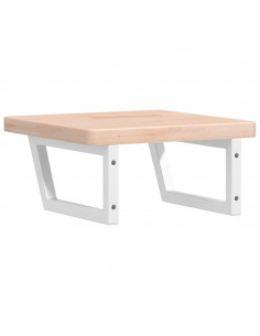 Ripiano a Parete per Lavabo in Acciaio e Massello di Rovere