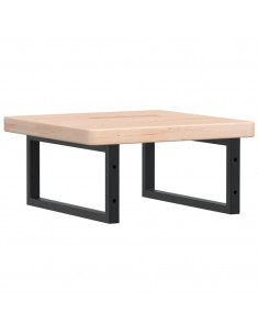 Ripiano a Parete per Lavabo in Acciaio e Massello di Rovere