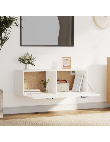 Mobile Pensile Bianco 100x36,5x35 cm Legno Multistrato