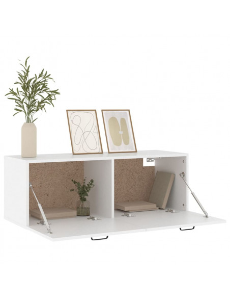 Mobile Pensile Bianco 100x36,5x35 cm Legno Multistrato