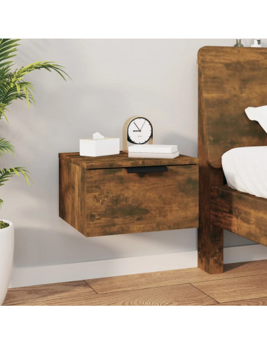 Comodini a Muro 2 pz Rovere Fumo 34x30x20 cm