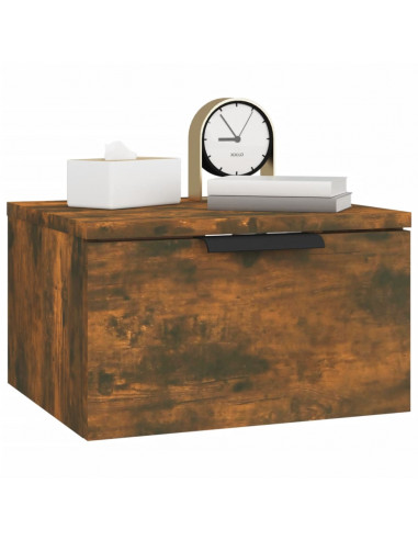 Comodini a Muro 2 pz Rovere Fumo 34x30x20 cm