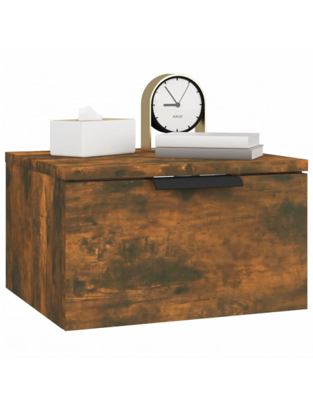Comodini a Muro 2 pz Rovere Fumo 34x30x20 cm