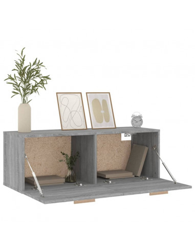 Mobile Pensile Grigio Sonoma 100x36,5x35 cm Legno Multistrato