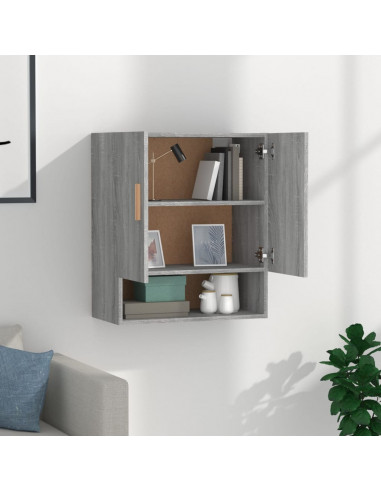 Armadietto a Muro Grigio Sonoma 60x31x70cm in Legno Multistrato