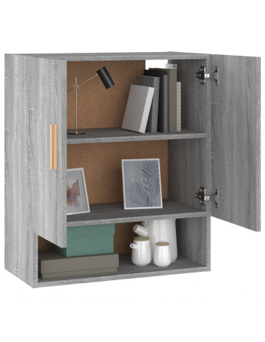 Armadietto a Muro Grigio Sonoma 60x31x70cm in Legno Multistrato