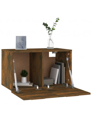 Mobile a Parete Rovere Fumo 60x36,5x35 cm in Legno Multistrato