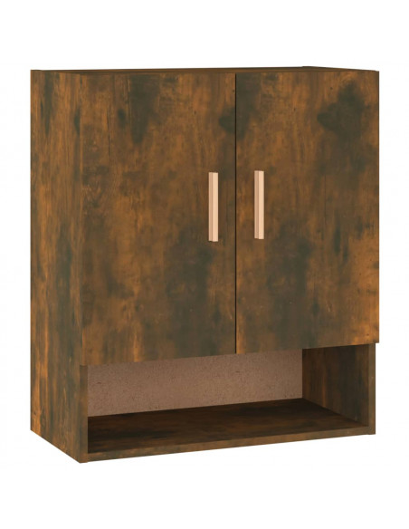 Armadietto a Muro Rovere Fumo 60x31x70 cm in Legno Multistrato