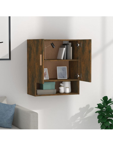 Armadietto a Muro Rovere Fumo 60x31x70 cm in Legno Multistrato