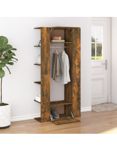 Scaffale da Ingresso Rovere Fumo 97,5x37x99cm Legno Multistrato