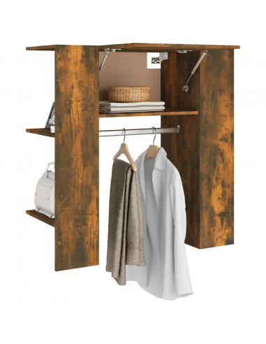Scaffale da Ingresso Rovere Fumo 97,5x37x99cm Legno Multistrato